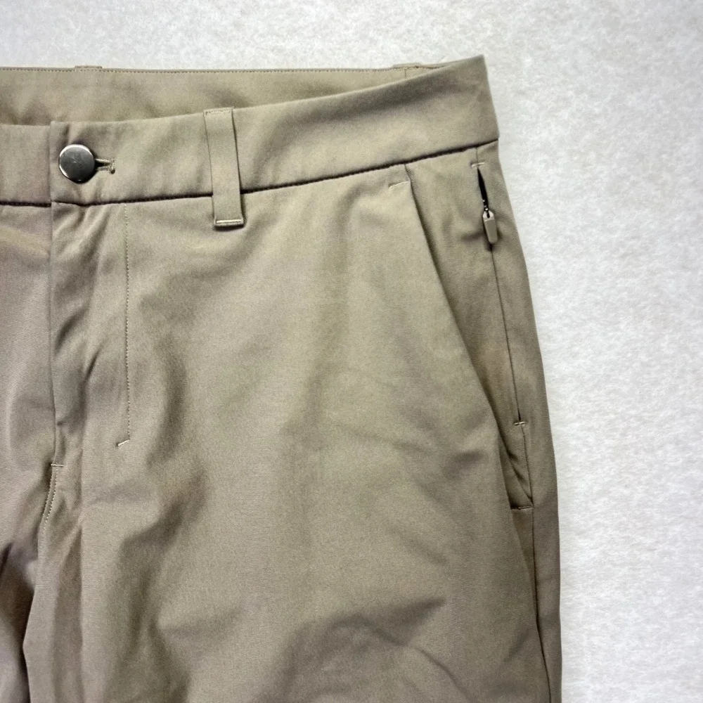 Lululemon Commission Slim Fit Pant 32 Recycled Polyester Khaki Green Golf Chino